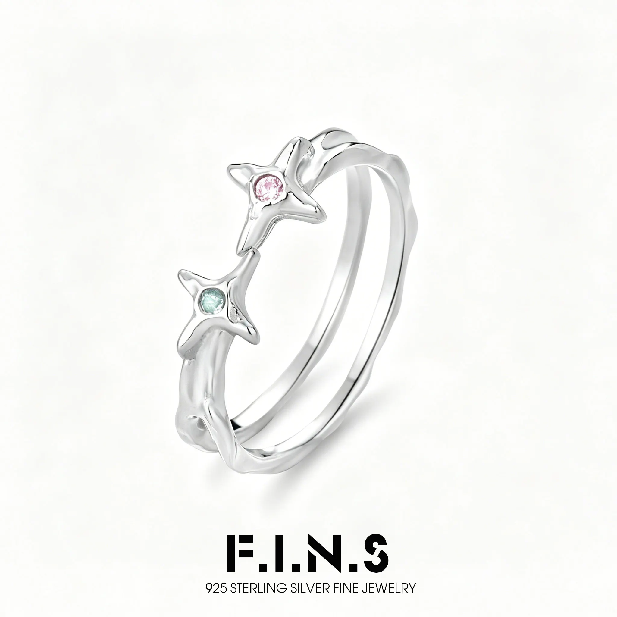 F.I.N.S Original S925 Sterling Silver Ring Aesthetic Double Star Zirconia Adjustable Tail Small Finger Party Fine Jewelry
F.I.N.S Original S925 Sterling Silver Ring Aesthetic Double Star Zirconia Adjustable Tail Small Finger Party Fine Jewelry