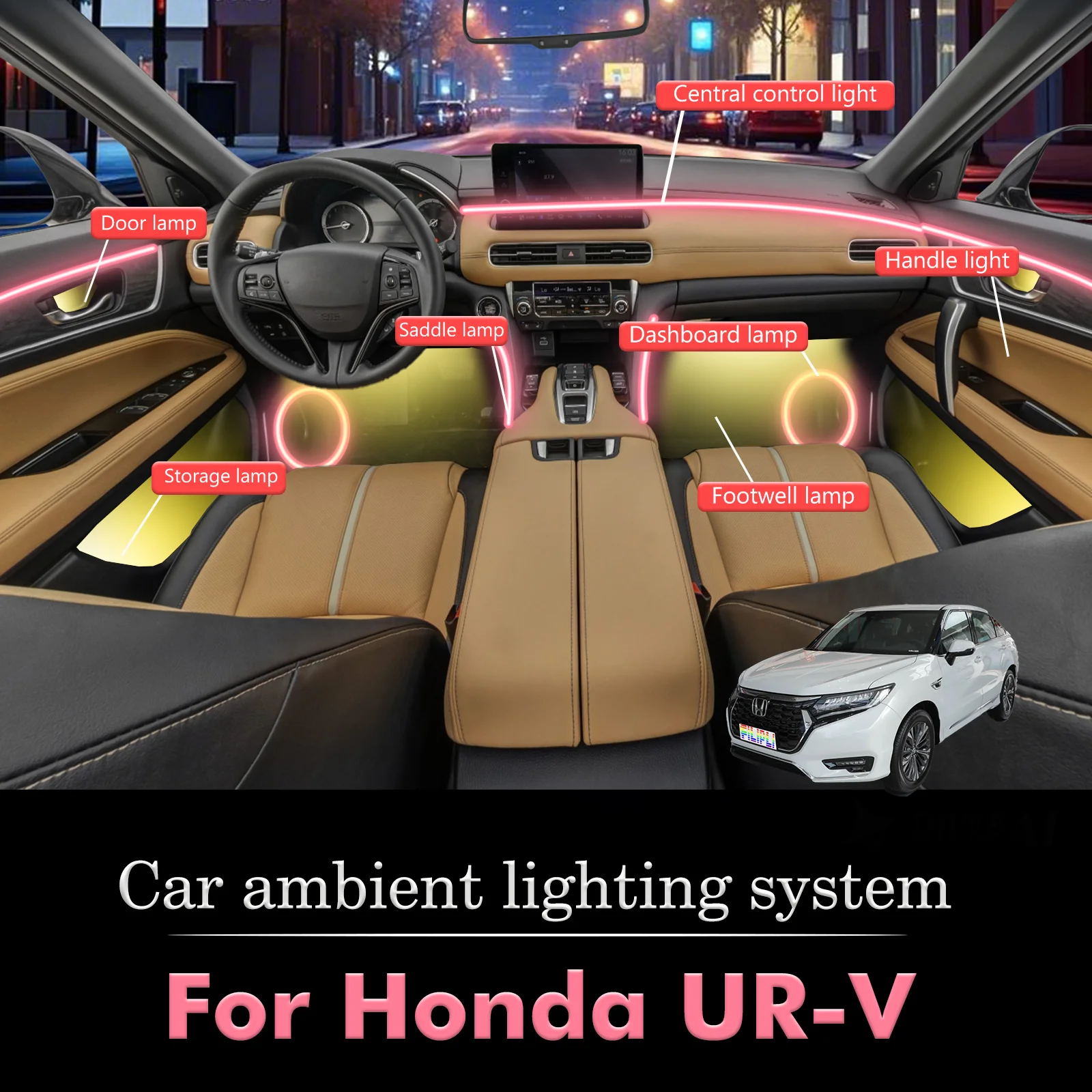 For Honda UR-V Car Interior Mood Ambient Light RGB 64-Color LED Smart Remote Control Atmosphere Lamp Energy Saving Kit
For Honda UR-V Car Interior Mood Ambient Light RGB 64-Color LED Smart Remote Control Atmosphere Lamp Energy Saving Kit