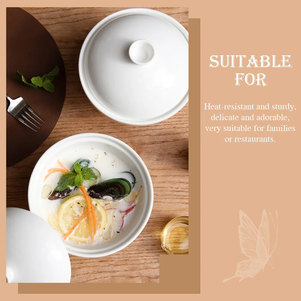 Керамическая миска для тушения с крышкой, простой дизайн, термостойкая сервировочная миска для супа, маленькое птичье гнездо, чашка для десерта с яйцом на пару для семьи
Керамическая миска для тушения с крышкой, простой дизайн, термостойкая сервировочная миска для супа, маленькое птичье гнездо, чашка для десерта с яйцом на пару для семьи