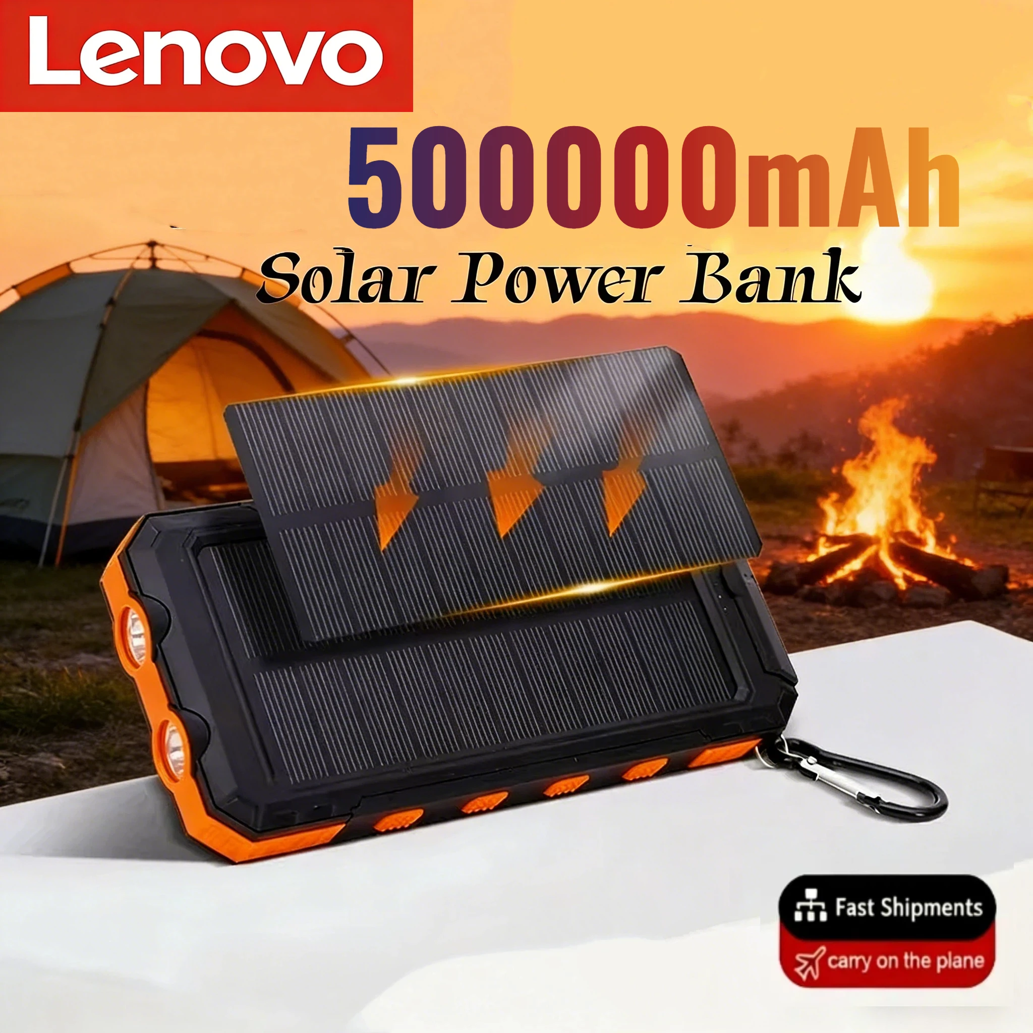 Солнечный внешний аккумулятор Lenovo LED большой емкости 500000 мАч с супербыстрой зарядкой и фонариком для iPhone, Huawei, Samsung, Xiaomi
Солнечный внешний аккумулятор Lenovo LED большой емкости 500000 мАч с супербыстрой зарядкой и фонариком для iPhone, Huawei, Samsung, Xiaomi