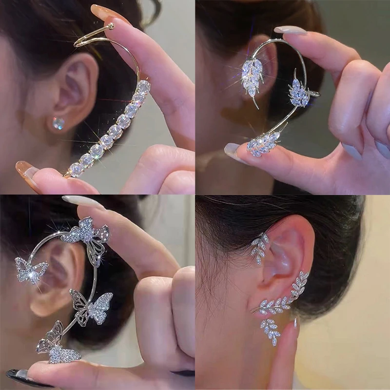 Silver Color Butterfly Ear Cuff Earrings for Women Girls Sparkling Zircon Ear Cuff Clip Earrings Wedding Party Jewelry Gifts
Silver Color Butterfly Ear Cuff Earrings for Women Girls Sparkling Zircon Ear Cuff Clip Earrings Wedding Party Jewelry Gifts