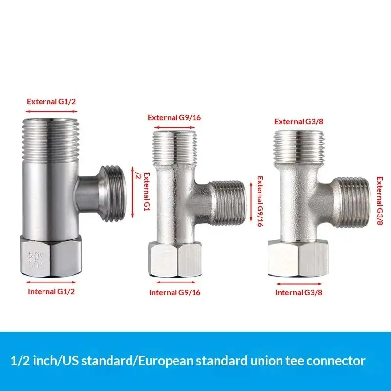 1Pcs Diverter Bath Toilet Sprayer Shower Head Water Pipes 3 Way T Valve Adapter Connector Copper Brass 3/8 1/2 9/16
1Pcs Diverter Bath Toilet Sprayer Shower Head Water Pipes 3 Way T Valve Adapter Connector Copper Brass 3/8 1/2 9/16