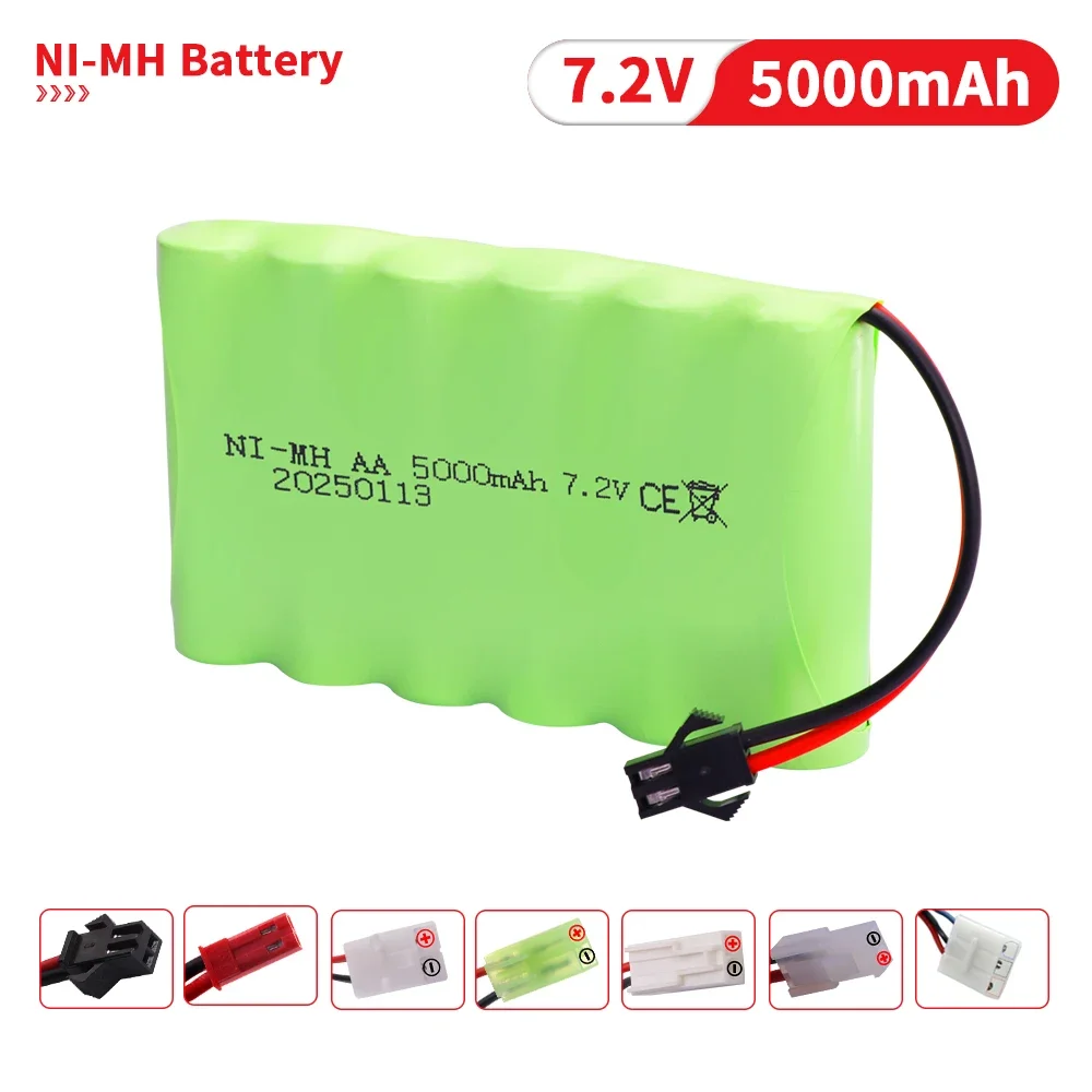 NIMH 7.2V 5000mAh AA Battery For Rc toys Cars Tanks Robots Gun Upgraded 3000mah Batteries Pack For Rc Boat 7.2V Rechargeable
NIMH 7.2V 5000mAh AA Battery For Rc toys Cars Tanks Robots Gun Upgraded 3000mah Batteries Pack For Rc Boat 7.2V Rechargeable