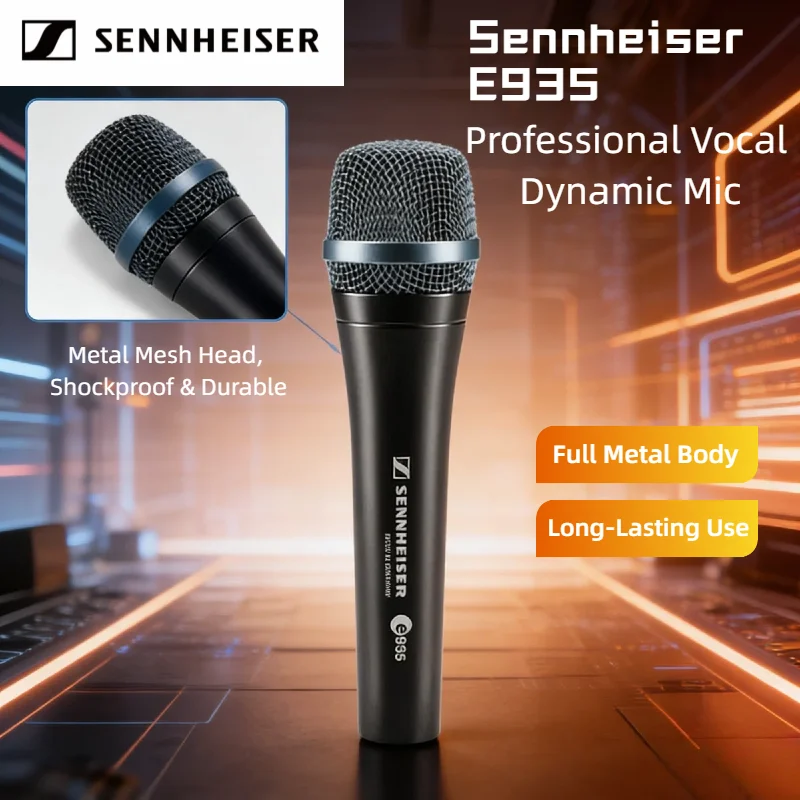Профессиональный динамический микрофон Sennheiser E935, кардиоидный, ручной, для вокала, живых выступлений, караоке, студийной записи, с чистым звуком
Профессиональный динамический микрофон Sennheiser E935, кардиоидный, ручной, для вокала, живых выступлений, караоке, студийной записи, с чистым звуком