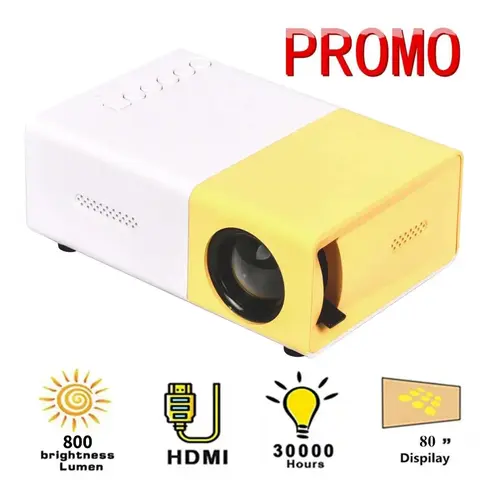Projetor versão atualizada 1000 lúmen 320x240p hdmi-compatível usb yg300 áudio home media player projetor