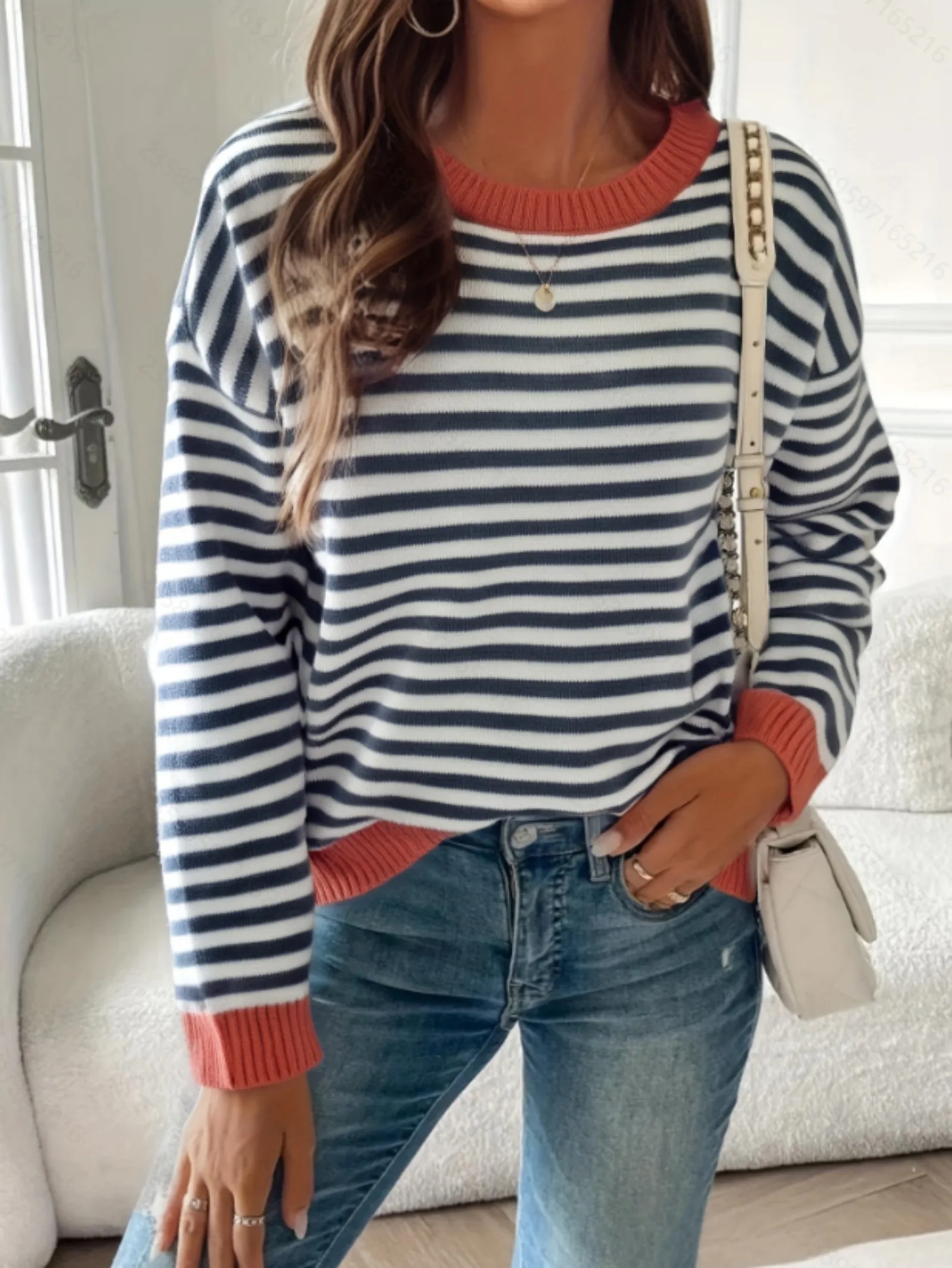 Plus Size Women's Casual Striped Color Block Crew Neck Knit Long Sleeve Sweater, Perfect for Spring & Fall
Plus Size Women's Casual Striped Color Block Crew Neck Knit Long Sleeve Sweater, Perfect for Spring & Fall
