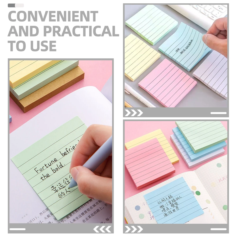 6pcs Colored Memo Pads Sticky Tabs Smooth Writing Fun Notes Self Adhesive Multi Use Creative Design Kawaii Notebooks
6pcs Colored Memo Pads Sticky Tabs Smooth Writing Fun Notes Self Adhesive Multi Use Creative Design Kawaii Notebooks