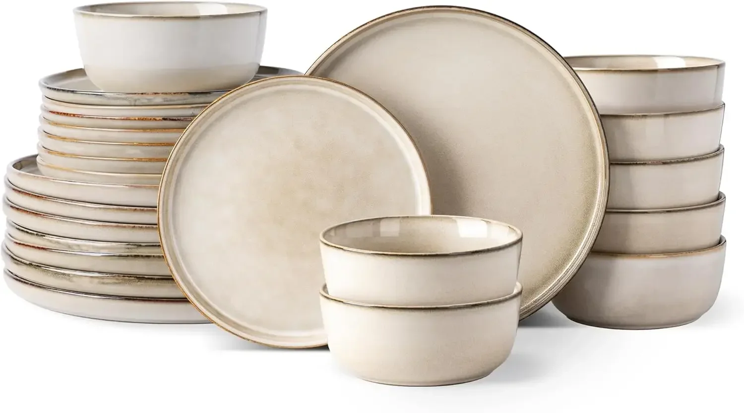 Ceramic Dinnerware Sets for 8, 24 Pieces Stoneware Plates and Bowls Sets, Scratch Resistant Dishes, Dishwasher & Microwave Safe
Ceramic Dinnerware Sets for 8, 24 Pieces Stoneware Plates and Bowls Sets, Scratch Resistant Dishes, Dishwasher & Microwave Safe