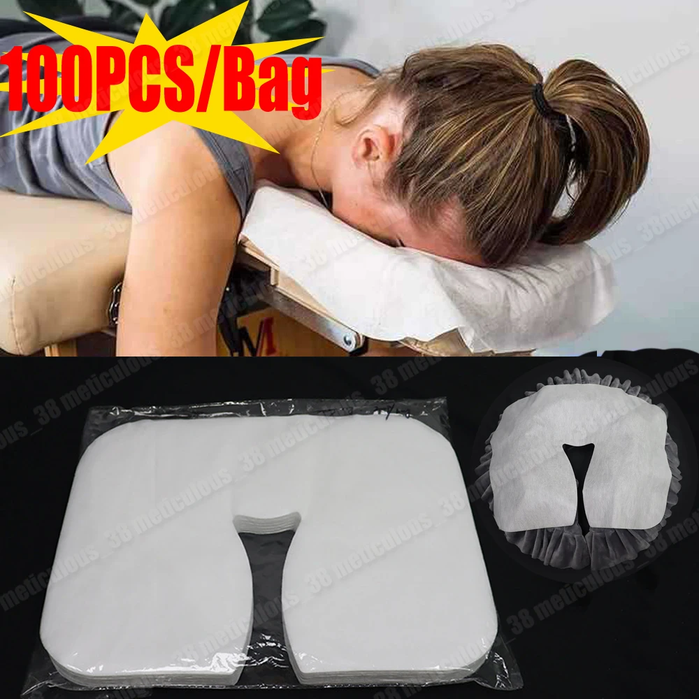 100Pc Disposable Spa Massage Cradle Table Sheets Headrest Pads Non Woven Fabric Face Pillow Hole Cover Face Rest Overlay Cushion 
100Pc Disposable Spa Massage Cradle Table Sheets Headrest Pads Non Woven Fabric Face Pillow Hole Cover Face Rest Overlay Cushion