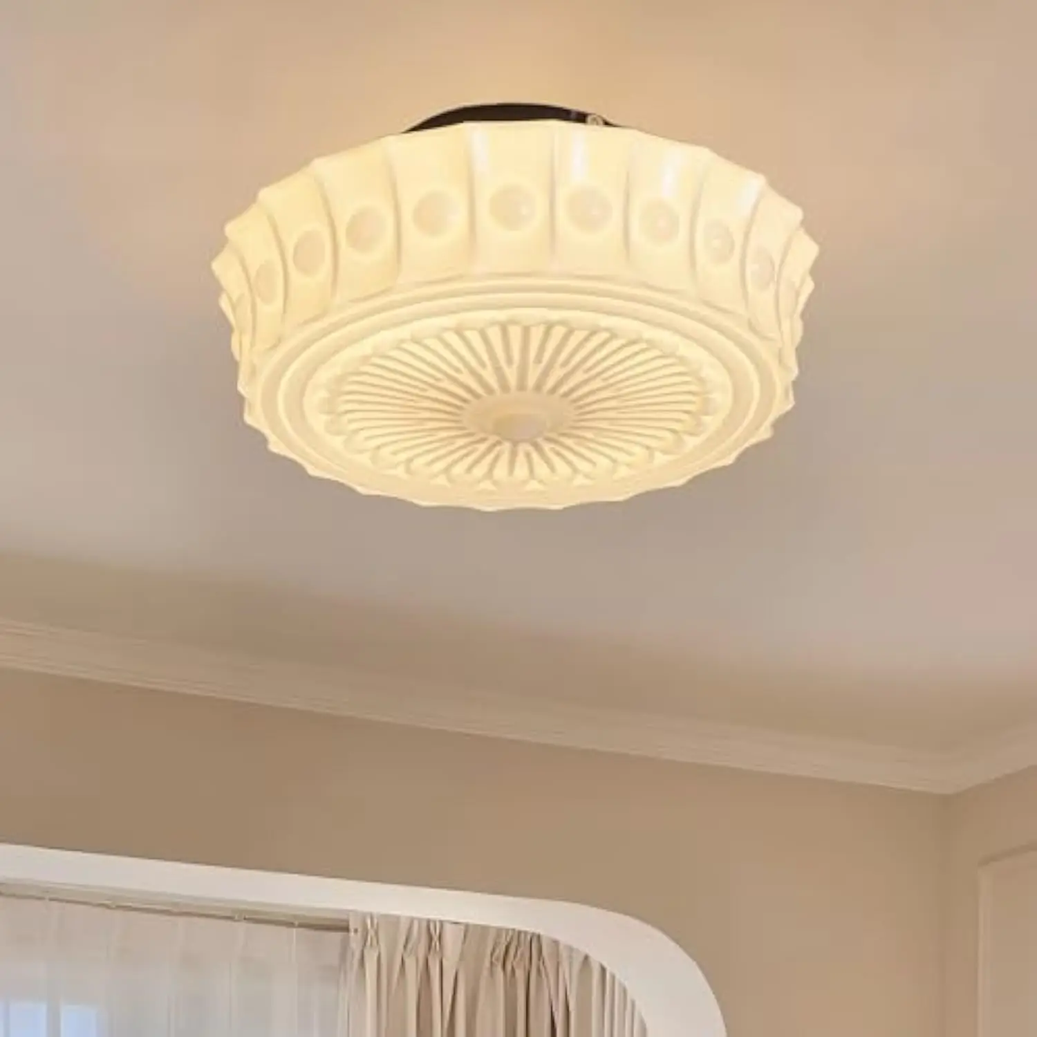 Schoolhouse Ceiling Light Fixture, 13.8 Milk Glass Semi Flush Mount Lighting, Mid Century Vintage Close to Ceiling Light Fixtur
Schoolhouse Ceiling Light Fixture, 13.8 Milk Glass Semi Flush Mount Lighting, Mid Century Vintage Close to Ceiling Light Fixtur