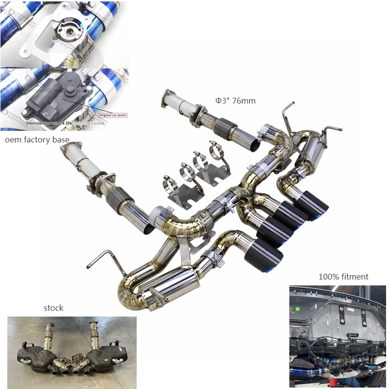 Race 3inch Catback Downpipe for Chevrolet Corvette C8 Z06 2019-2025 Race Exhaust Silver Titanium OEM Factory Valve Muffler Pipe
Race 3inch Catback Downpipe for Chevrolet Corvette C8 Z06 2019-2025 Race Exhaust Silver Titanium OEM Factory Valve Muffler Pipe