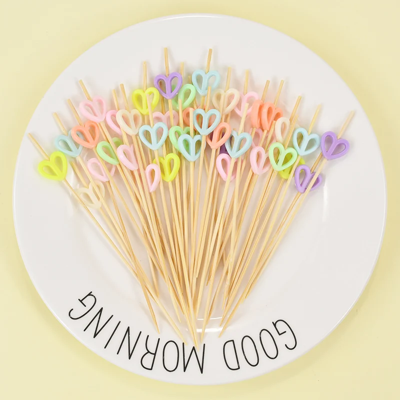 100PCS Wedding heart-shaped Disposable Bamboo Spikes Food Fruit salad Picks Forks Birthday Party Table Decoration Supplies
100PCS Wedding heart-shaped Disposable Bamboo Spikes Food Fruit salad Picks Forks Birthday Party Table Decoration Supplies