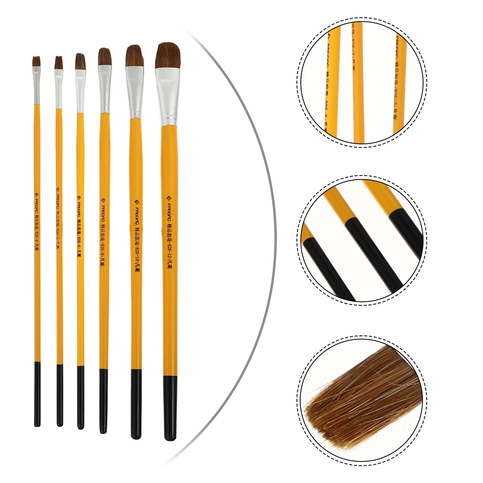 6Pcs Oil Painting Brushes Durable Practical Multi-Function Painting Accessories for Drawing Craft DIY Craft Students Paint Brush
6Pcs Oil Painting Brushes Durable Practical Multi-Function Painting Accessories for Drawing Craft DIY Craft Students Paint Brush