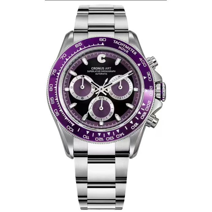 CRONUSART Men Automatic Watch 40mm Chronograph Mechanical Wristwatch Sapphire Mirror Luminous Ceramic Bezel
CRONUSART Men Automatic Watch 40mm Chronograph Mechanical Wristwatch Sapphire Mirror Luminous Ceramic Bezel