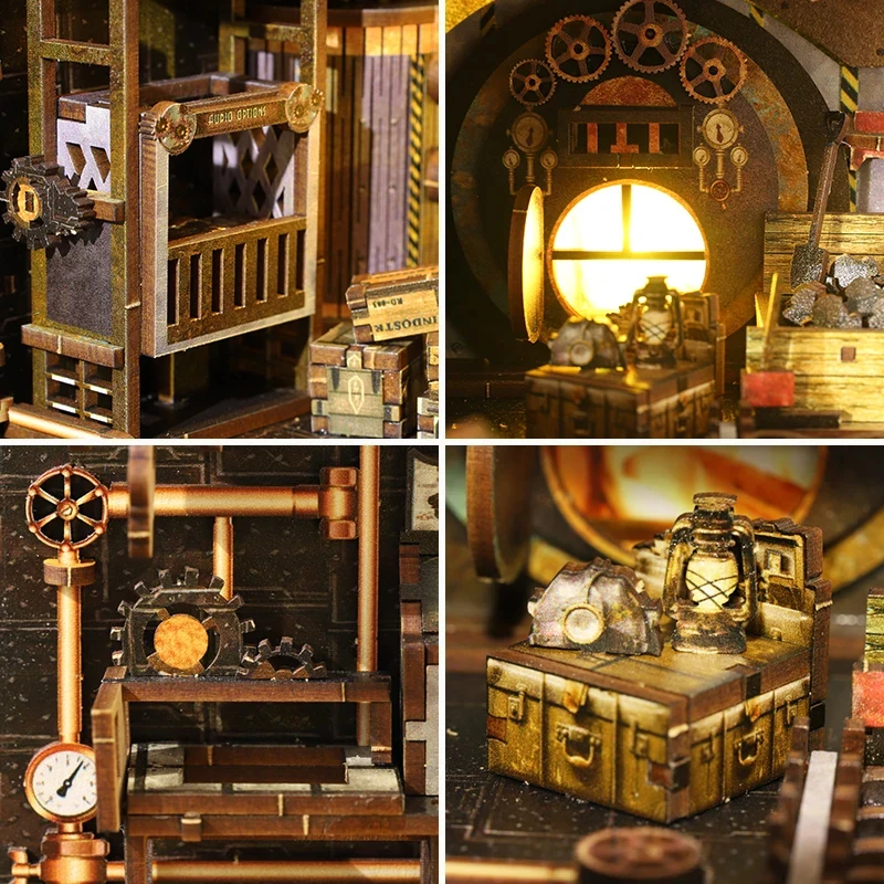 OUZEY Wooden Mechanical World Book Nook DIY Model Kits with Light Bookshelf Insert for Friends Birthday Gifts
OUZEY Wooden Mechanical World Book Nook DIY Model Kits with Light Bookshelf Insert for Friends Birthday Gifts