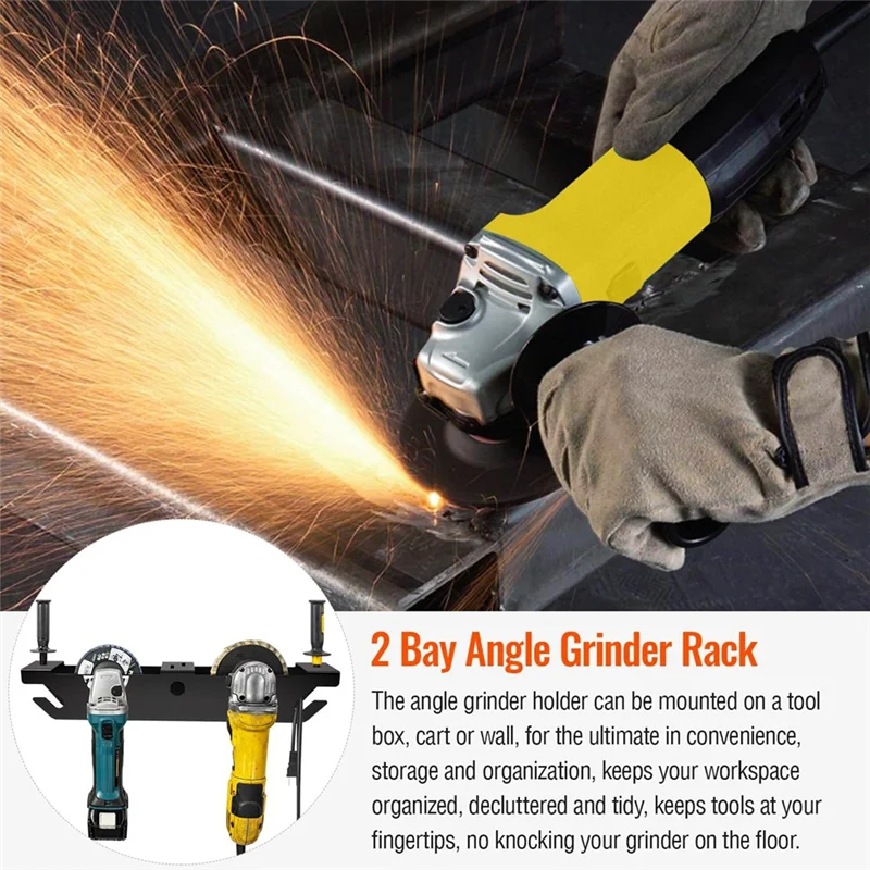 2Pcs Metal Angle Grinder Holder Rack, 4 Bay Power Angle Grinder Stands With Wire Holder, Wall Mount Power Tool Organizer-A73I
2Pcs Metal Angle Grinder Holder Rack, 4 Bay Power Angle Grinder Stands With Wire Holder, Wall Mount Power Tool Organizer-A73I