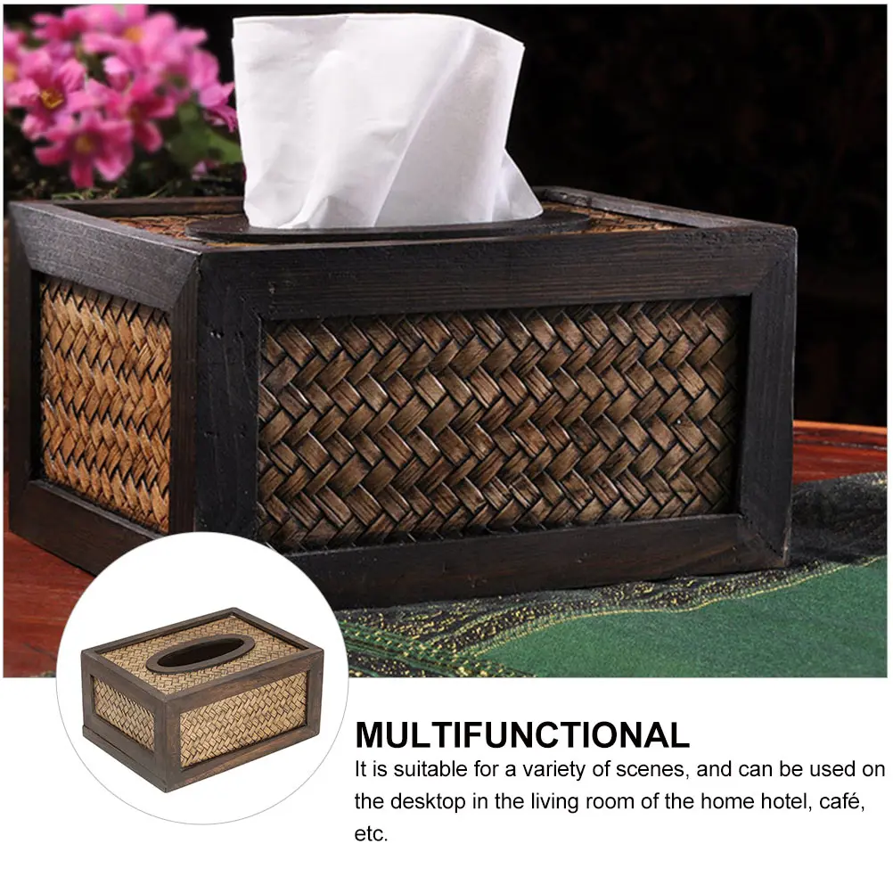 1pc Bamboo Woven Tissue Box Retro Style Decorative Napkin Box For Home Hotel Café Bedroom Furniture Accessory Removable Bottom
1pc Bamboo Woven Tissue Box Retro Style Decorative Napkin Box For Home Hotel Café Bedroom Furniture Accessory Removable Bottom