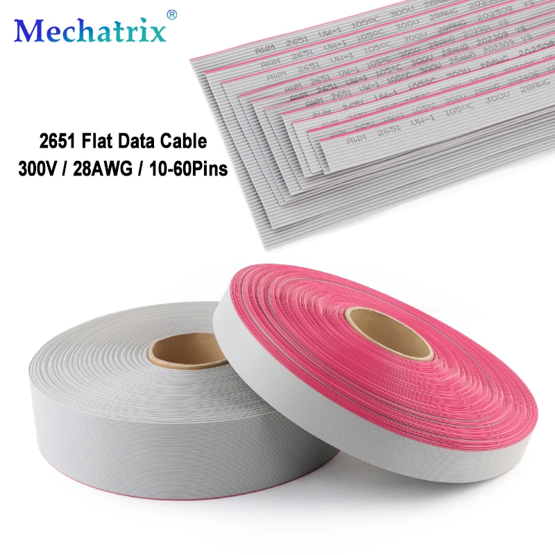 28AWG Pitch 1.27mm 2651 Gray Flat Ribbon Cable 60/50/40/34/30/26/20/16/14/10 Pins PVC Wire For 2.54mm FC IDC Connector
28AWG Pitch 1.27mm 2651 Gray Flat Ribbon Cable 60/50/40/34/30/26/20/16/14/10 Pins PVC Wire For 2.54mm FC IDC Connector