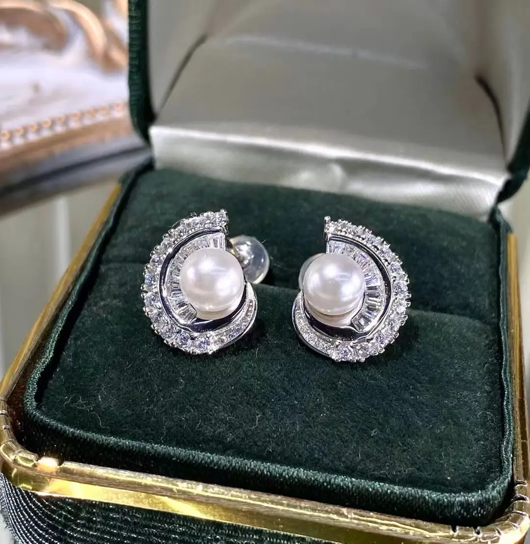 Wholesale S925 Sterling Silver Earrings Mount Findings Settings Base Mounting Parts Accessory for 6-7mm Pearls 5 pairs/lot
Wholesale S925 Sterling Silver Earrings Mount Findings Settings Base Mounting Parts Accessory for 6-7mm Pearls 5 pairs/lot