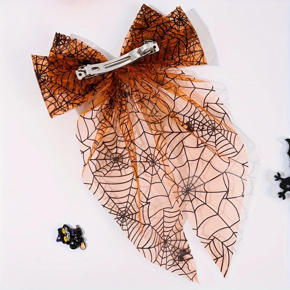 2 Pcs Halloween Hair Clips for Women Mesh Big Bows Barrettes Clips Orange Spiderweb Print Non-slip Mesh Hair Accessories
2 Pcs Halloween Hair Clips for Women Mesh Big Bows Barrettes Clips Orange Spiderweb Print Non-slip Mesh Hair Accessories