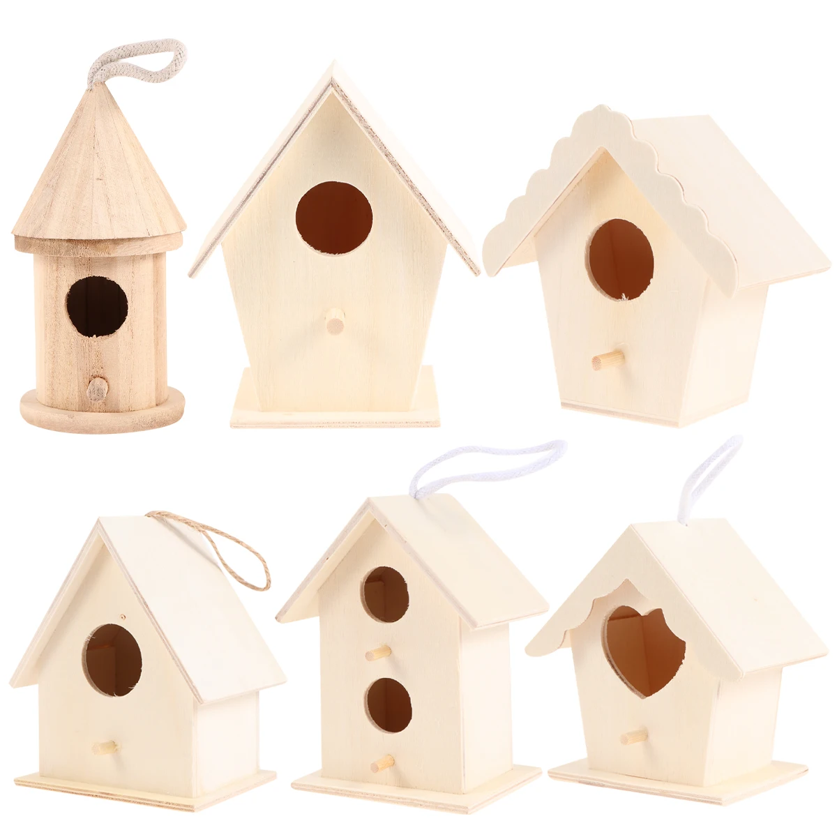 6 Pcs Wooden Bird Nest DIY Unfinished Birdcage Kids Painted Craft Educational Toys Desktop nament Thick Rope Hanging 
6 Pcs Wooden Bird Nest DIY Unfinished Birdcage Kids Painted Craft Educational Toys Desktop nament Thick Rope Hanging