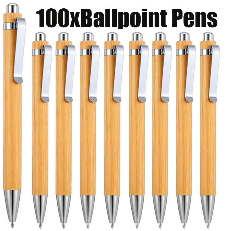 100Pcs Portable Natural Bamboo Roller Ball Pen, Comfort Grip Retractable Writing Pen
100Pcs Portable Natural Bamboo Roller Ball Pen, Comfort Grip Retractable Writing Pen