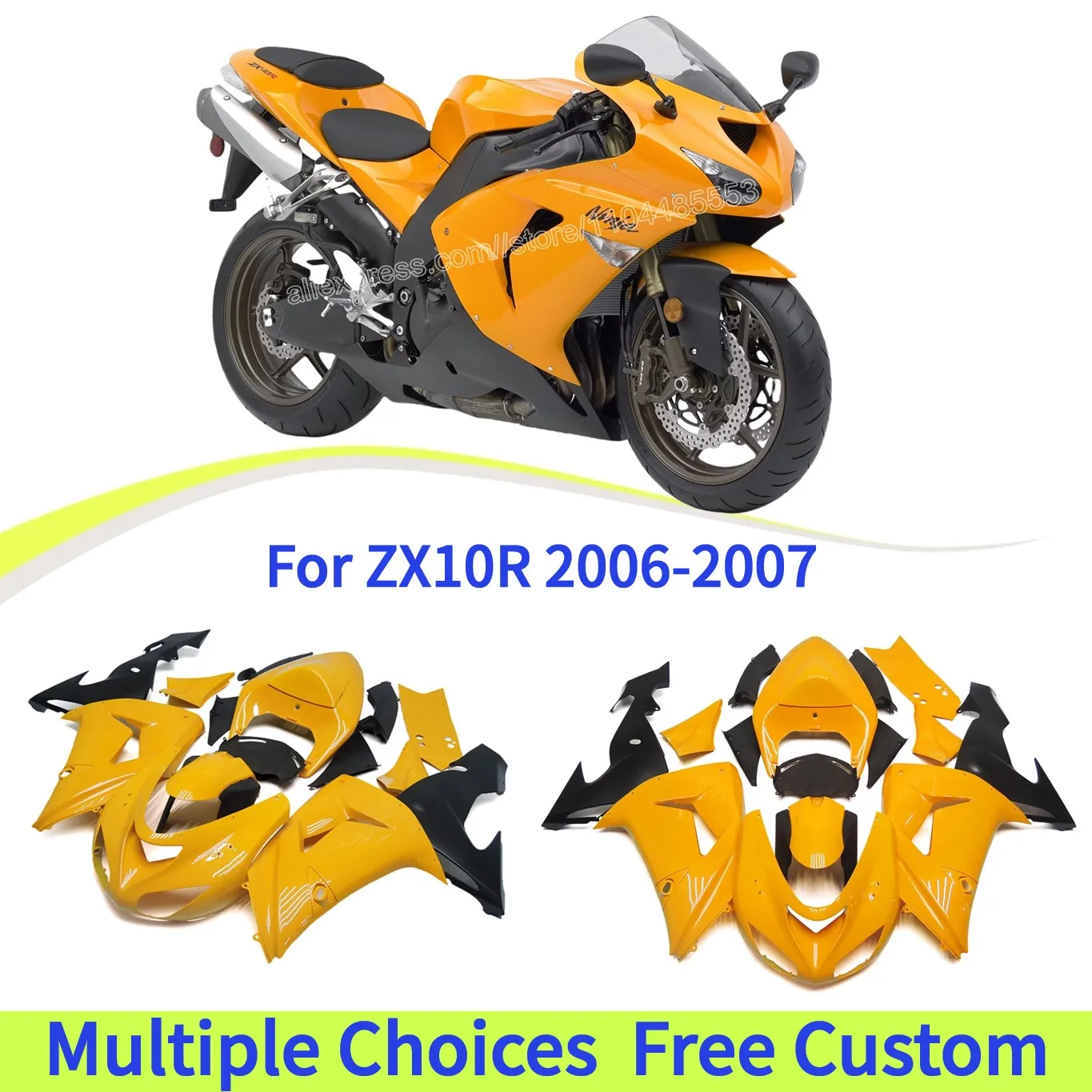 Aftermarket Fairing Kits For Kawasaki ZX-10R 2006 ZX10R 2007 Yellow ABS Plastic Injection Molded Parts
Aftermarket Fairing Kits For Kawasaki ZX-10R 2006 ZX10R 2007 Yellow ABS Plastic Injection Molded Parts