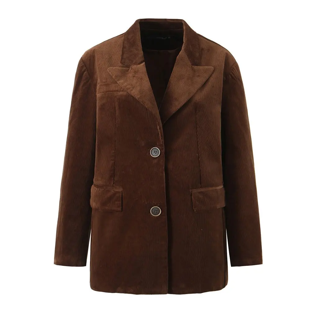 Women's Vintage Corduroy Suit Jacket Brown Loose Fit Casual High Sense Autumn Fashion Top
Women's Vintage Corduroy Suit Jacket Brown Loose Fit Casual High Sense Autumn Fashion Top