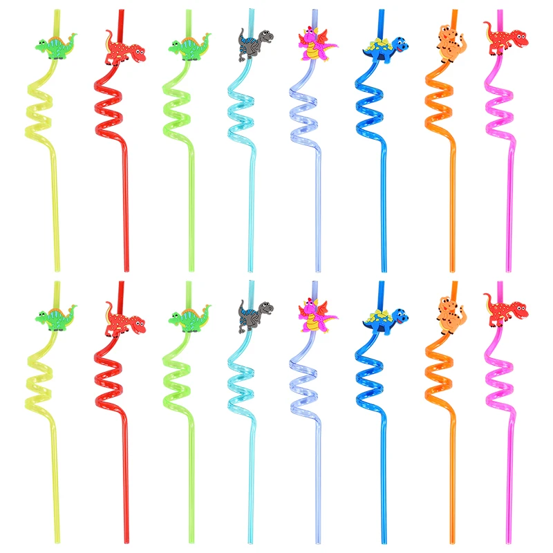 8PCS Cartoon Dinosaur Reusable Curly Rainbow Colors Plastic Drinking Straw Unicorn Straw For Birthday Party Decorations Supplies
8PCS Cartoon Dinosaur Reusable Curly Rainbow Colors Plastic Drinking Straw Unicorn Straw For Birthday Party Decorations Supplies