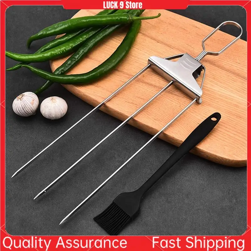 3 Way Grill Skewers - Grill Savant, Three-Prong BBQ Fork Skewers Kit Kabob Skewers Outdoor For Grilling Meat-AB52
3 Way Grill Skewers - Grill Savant, Three-Prong BBQ Fork Skewers Kit Kabob Skewers Outdoor For Grilling Meat-AB52