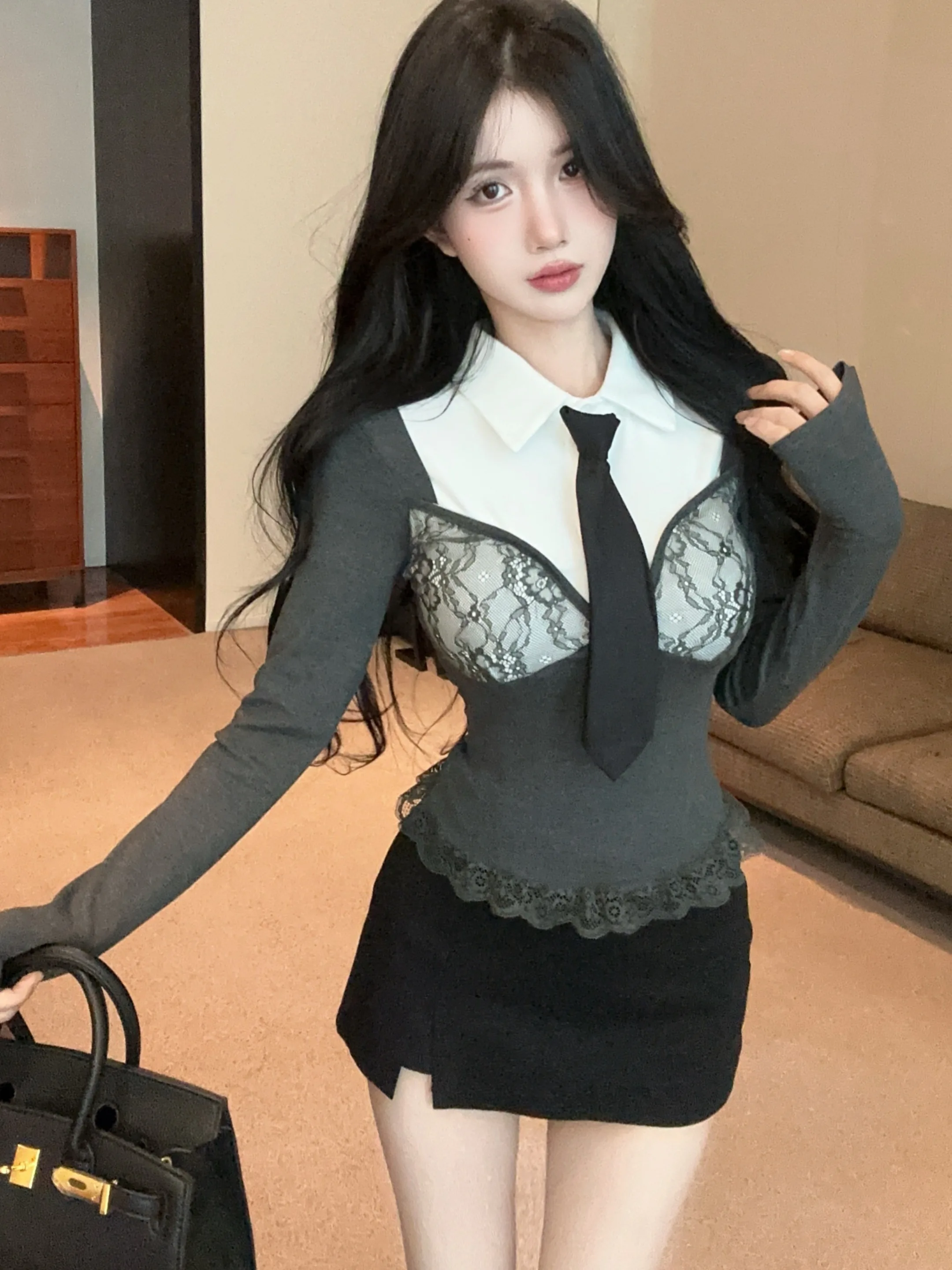 Pure Desire College Sle Long Sve T-irt Women's Autumn Winter Beautiful Base Layer irt Inner Wear Lace Underwear
Pure Desire College Sle Long Sve T-irt Women's Autumn Winter Beautiful Base Layer irt Inner Wear Lace Underwear