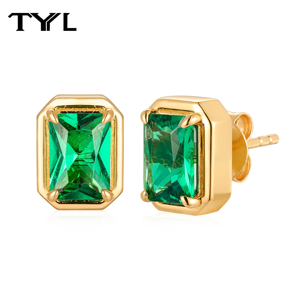 TYYL Simulated Colombian Emerald Stud Earrings for Women Man 925 Silver 14K Gold Plated Wedding Party Daily Wear Fine Jewelry
TYYL Simulated Colombian Emerald Stud Earrings for Women Man 925 Silver 14K Gold Plated Wedding Party Daily Wear Fine Jewelry