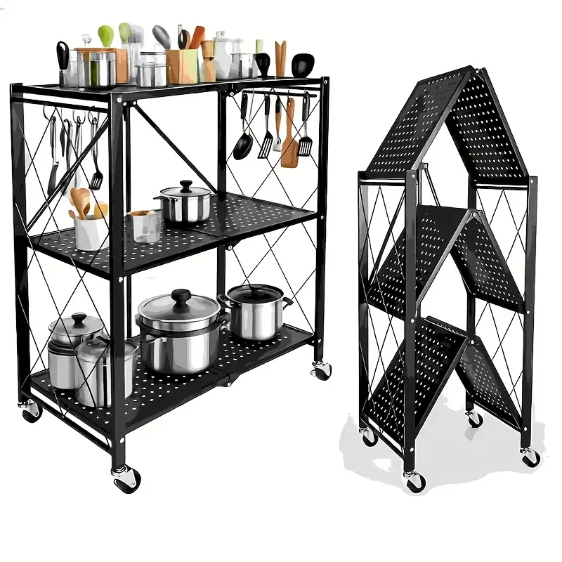Metal shelves with wheels, storage shelves. Kitchen organizers and storages, multi-layer folding storage shelves,
Metal shelves with wheels, storage shelves. Kitchen organizers and storages, multi-layer folding storage shelves,