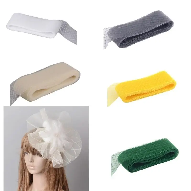 652F Millinery Hat Accessories Stretch Mesh Ribbon for Sinamay Hat Making Teaparty Fascinator Hat Bowknot Binding Band 100cm
652F Millinery Hat Accessories Stretch Mesh Ribbon for Sinamay Hat Making Teaparty Fascinator Hat Bowknot Binding Band 100cm