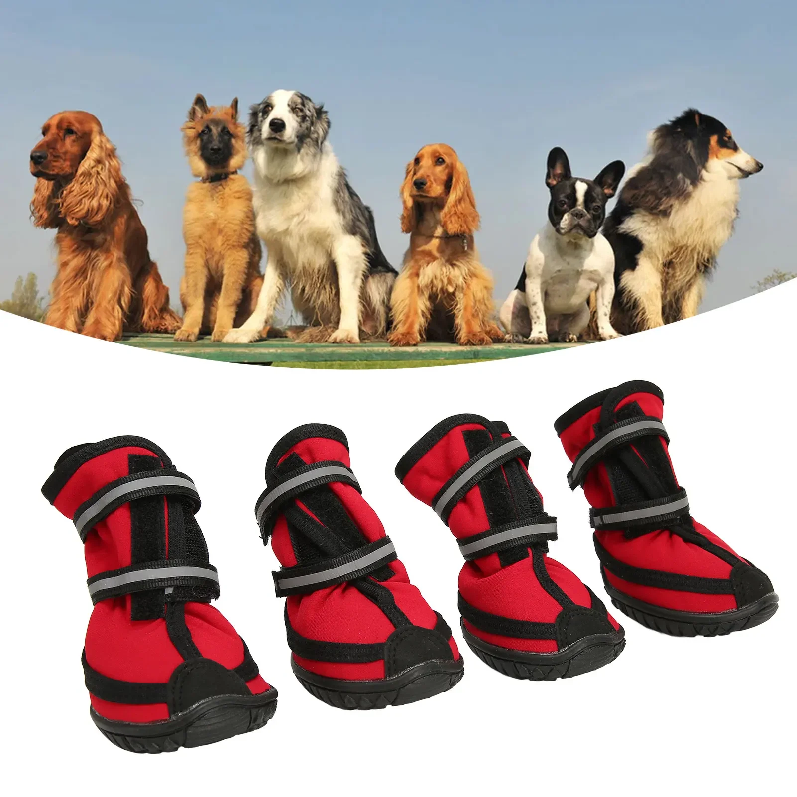 Dog Boots Sturdy Dog Shoes Breathable Reflective Paw Protector For Medium Large Dogs Outdoor Hiking Jogging
Dog Boots Sturdy Dog Shoes Breathable Reflective Paw Protector For Medium Large Dogs Outdoor Hiking Jogging