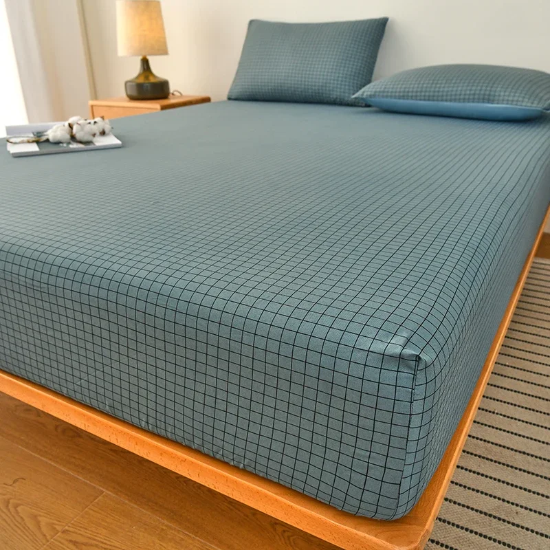 Blue Checked Printed Bed Sheet Set with Pillowcase Double Fitted Bed Sheet with Elastic Band Single/Queen/King Mattress Cover
Blue Checked Printed Bed Sheet Set with Pillowcase Double Fitted Bed Sheet with Elastic Band Single/Queen/King Mattress Cover