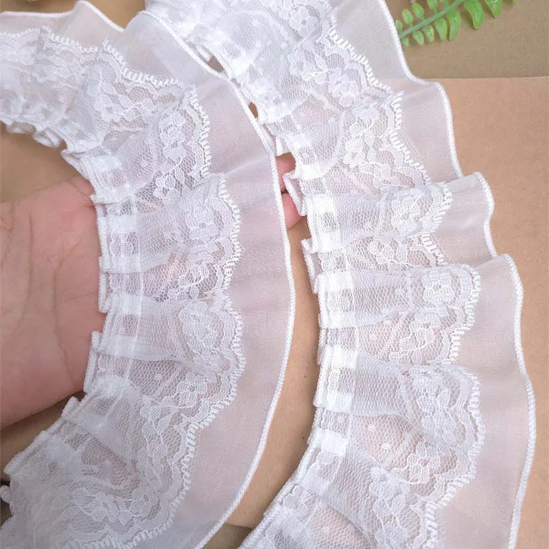 20Yards White Pleated Chiffon Lace Ruffle Embroidery Double Laminated Wrinkle Trim Applique Fabric Ribbon
20Yards White Pleated Chiffon Lace Ruffle Embroidery Double Laminated Wrinkle Trim Applique Fabric Ribbon