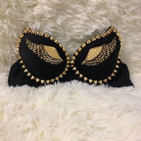 Sexy Bras Women Party 2021 New DJ Dance Angel Wing Bra Spike Rivet Metallic Accessories Lady Girl Performance Black
Sexy Bras Women Party 2021 New DJ Dance Angel Wing Bra Spike Rivet Metallic Accessories Lady Girl Performance Black