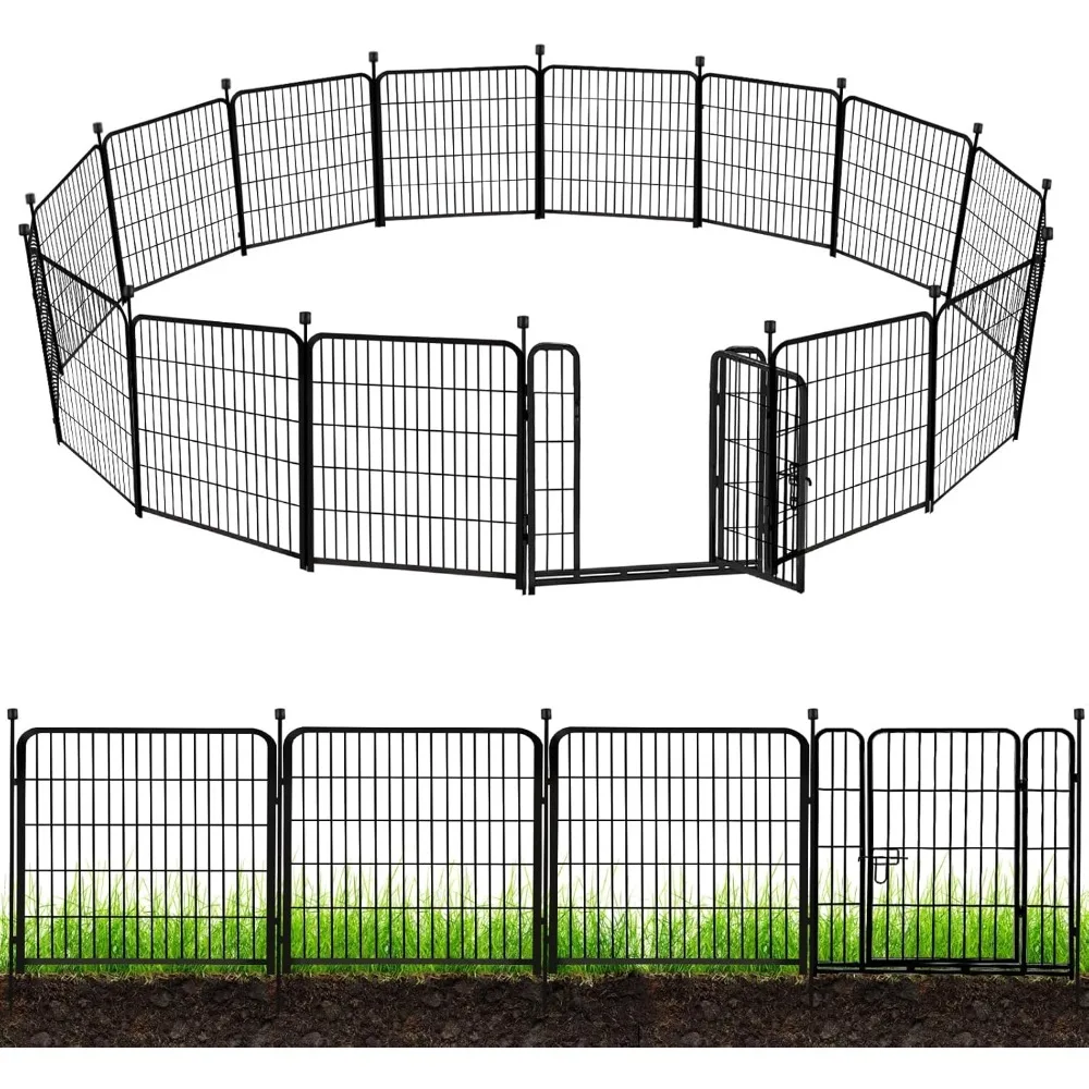 Heavy Duty Iron Metal Fence with Gate Low Threshold, Dogs Rabbit Fence Outdoor Camping, Flower Bed Fencing Border
Heavy Duty Iron Metal Fence with Gate Low Threshold, Dogs Rabbit Fence Outdoor Camping, Flower Bed Fencing Border