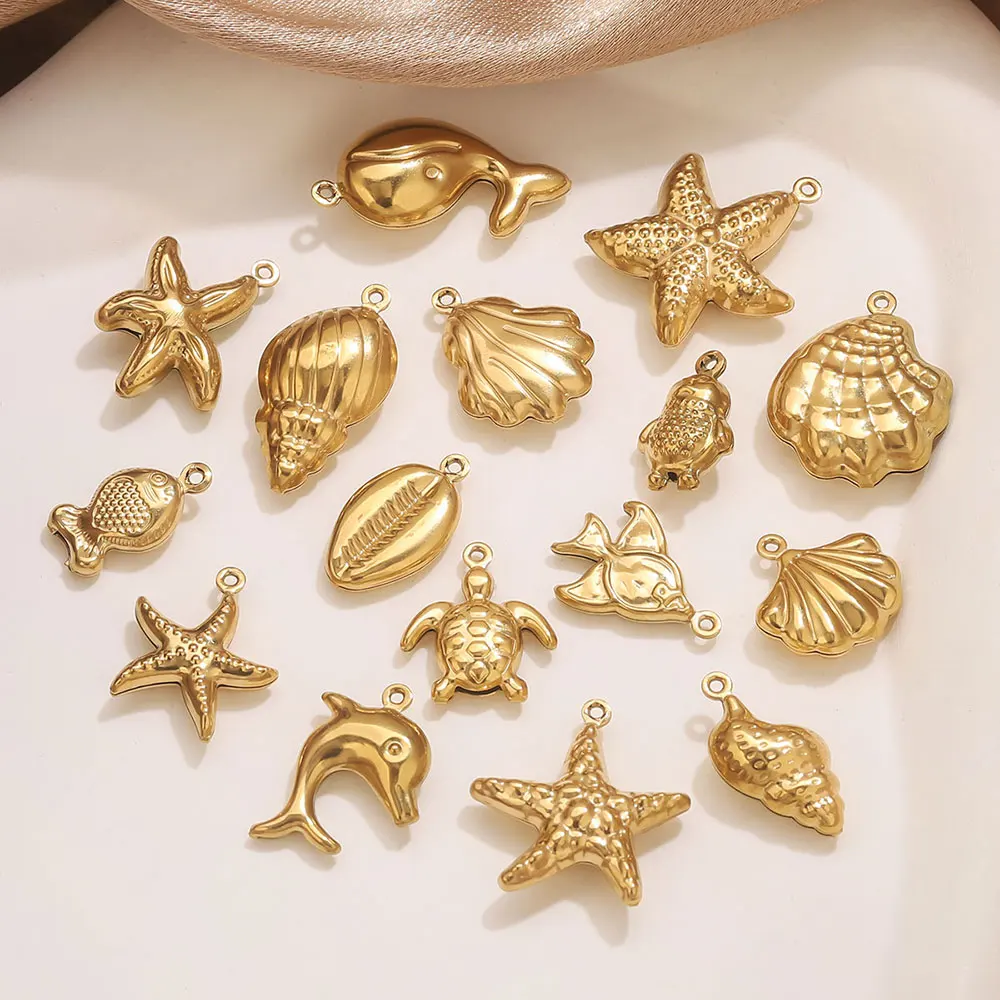 10pcs Stainless Steel Shell Starfish Charms Hollow Gold Plated Jewelry Making Accessories DIY Women Earrings Necklace Bracelet
10pcs Stainless Steel Shell Starfish Charms Hollow Gold Plated Jewelry Making Accessories DIY Women Earrings Necklace Bracelet