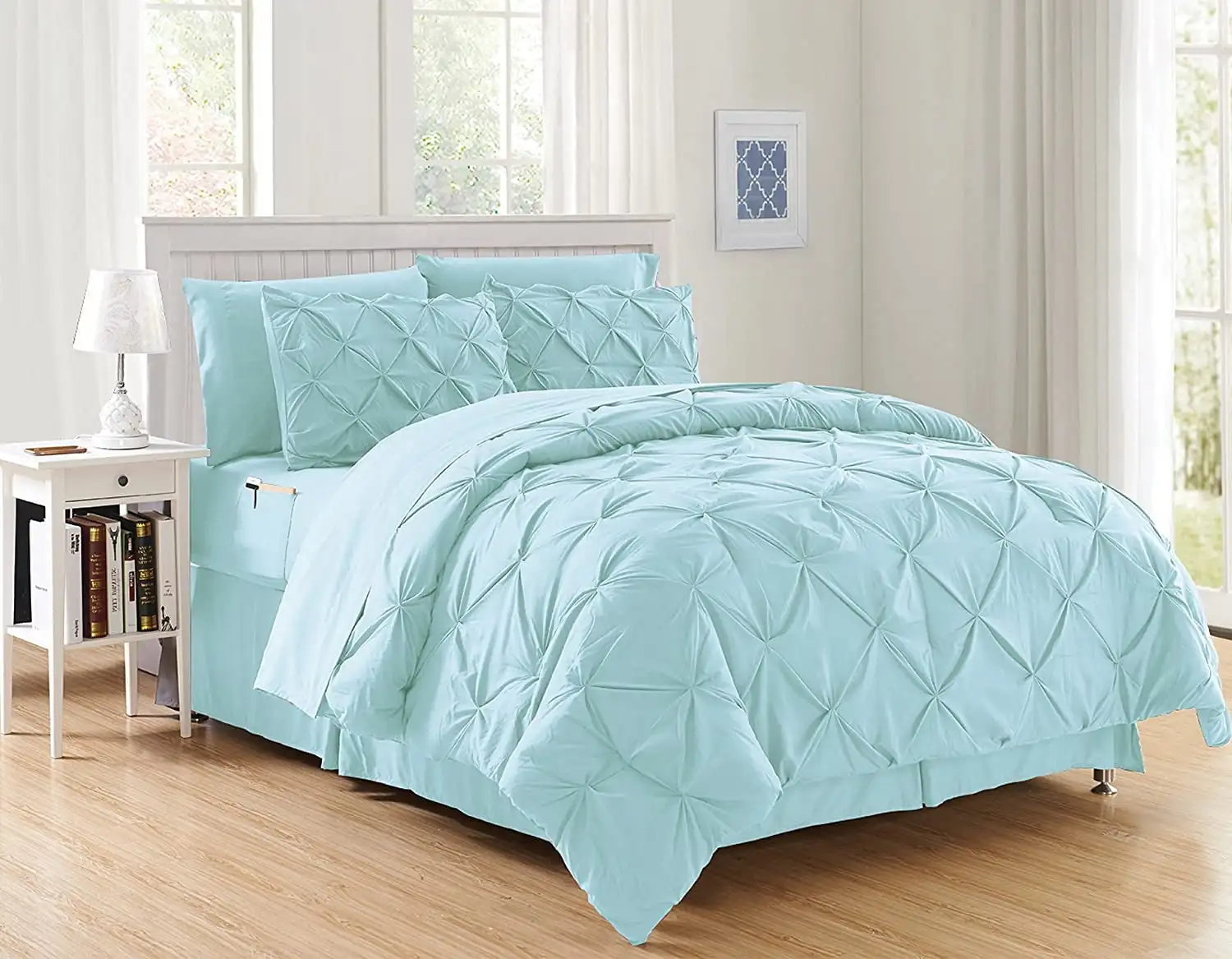 8-Piece Bed-In-A-Bag Comforter Set on Silky Soft Complete Set Includes Bed Sheet Set with Double Sided Storage Pockets, Full/Qu
8-Piece Bed-In-A-Bag Comforter Set on Silky Soft Complete Set Includes Bed Sheet Set with Double Sided Storage Pockets, Full/Qu