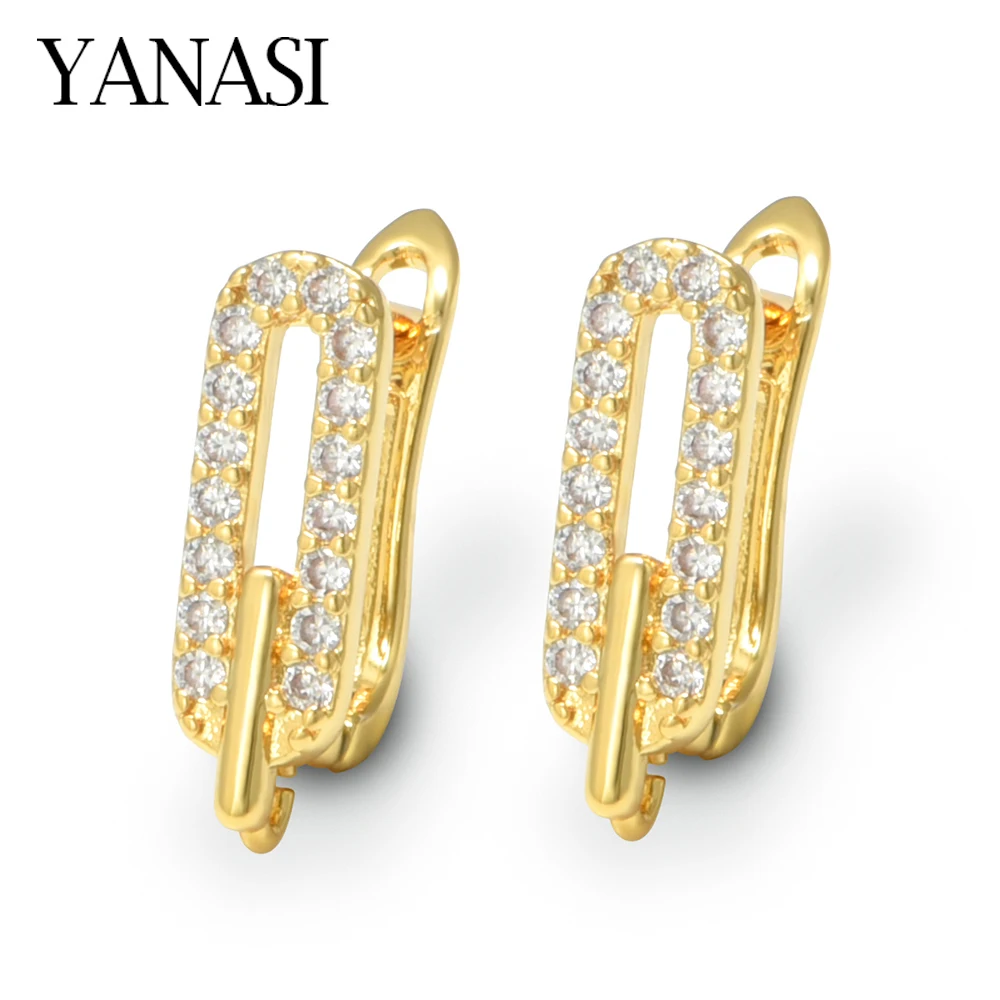 1 Pair Gold Plated Zircon Earrings Hook Clasps Accessories For DIY Jewelry Making Findings Parts Earwires Wholesale
1 Pair Gold Plated Zircon Earrings Hook Clasps Accessories For DIY Jewelry Making Findings Parts Earwires Wholesale