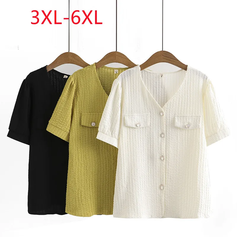 New 2023 Ladies Summer Plus Size Tops For Women Large Size Short Sleeve V-neck Black T-shirt 3XL 4XL 5XL 6XL
New 2023 Ladies Summer Plus Size Tops For Women Large Size Short Sleeve V-neck Black T-shirt 3XL 4XL 5XL 6XL