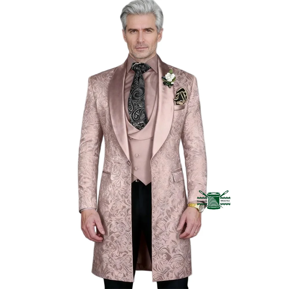 Jacquard Long Suit Coat for Men Tailored Size Suit Jacket Fashion Shawl Neck One Button Suit Prom Suits
Jacquard Long Suit Coat for Men Tailored Size Suit Jacket Fashion Shawl Neck One Button Suit Prom Suits