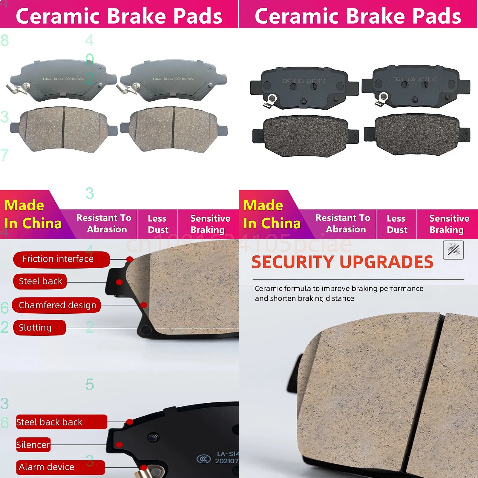 For BAIC Shenbao Zhidao U7 1.5T Front Brake Pads/Rear Brake Pads (2018-2024) auto parts
For BAIC Shenbao Zhidao U7 1.5T Front Brake Pads/Rear Brake Pads (2018-2024) auto parts