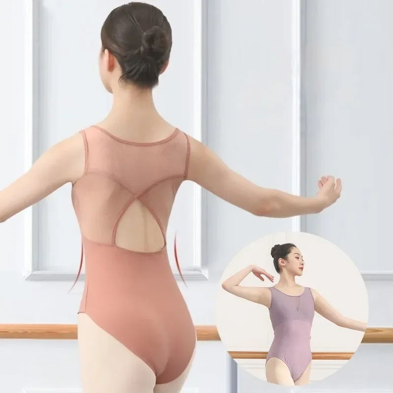 Ballet Leotard for Women Cross Backless Sleeveless Mesh Splicing Gymnastics Leotards Adult Dancewear Female Dance Costume
Ballet Leotard for Women Cross Backless Sleeveless Mesh Splicing Gymnastics Leotards Adult Dancewear Female Dance Costume