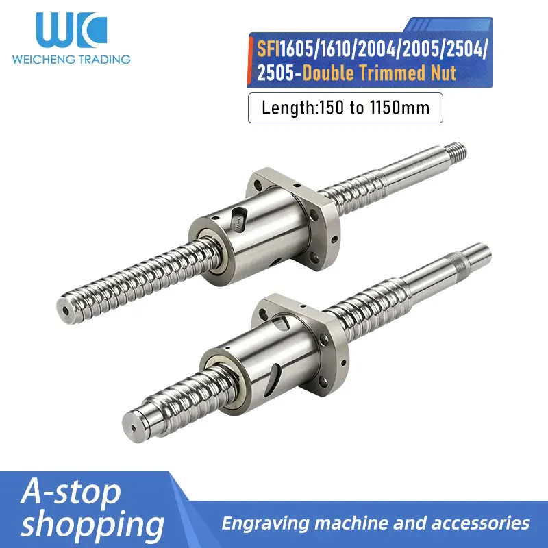 1PC Ball Screw 150-1150mm+Double Trimmed Nut SFI1605/1610/2004/2005/2504/2505 Sub Nut ball Nut End Processed Machined CNC
1PC Ball Screw 150-1150mm+Double Trimmed Nut SFI1605/1610/2004/2005/2504/2505 Sub Nut ball Nut End Processed Machined CNC