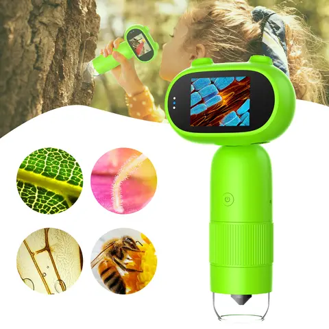 Hayve Microscope for Kids with 2inch IPS Screen,1000X Handheld Digital Microscope HD Mini USB Microscope,PC View Gift for 5-12