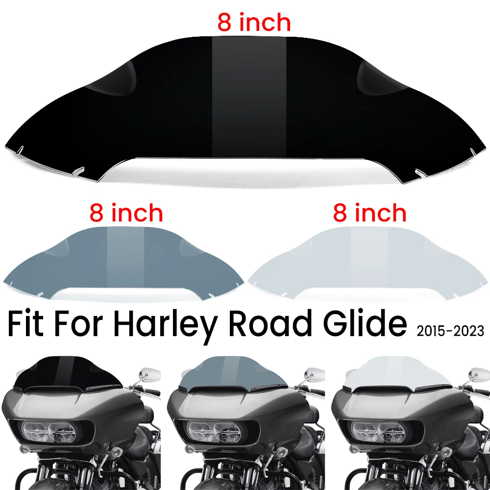 8'' Motorcycle Windshield Windscreens Upper Fairing Wind Deflectors For Harley Touring Road Glide FLTRUSE FLTRXS FLTRT 2015-2023
8'' Motorcycle Windshield Windscreens Upper Fairing Wind Deflectors For Harley Touring Road Glide FLTRUSE FLTRXS FLTRT 2015-2023