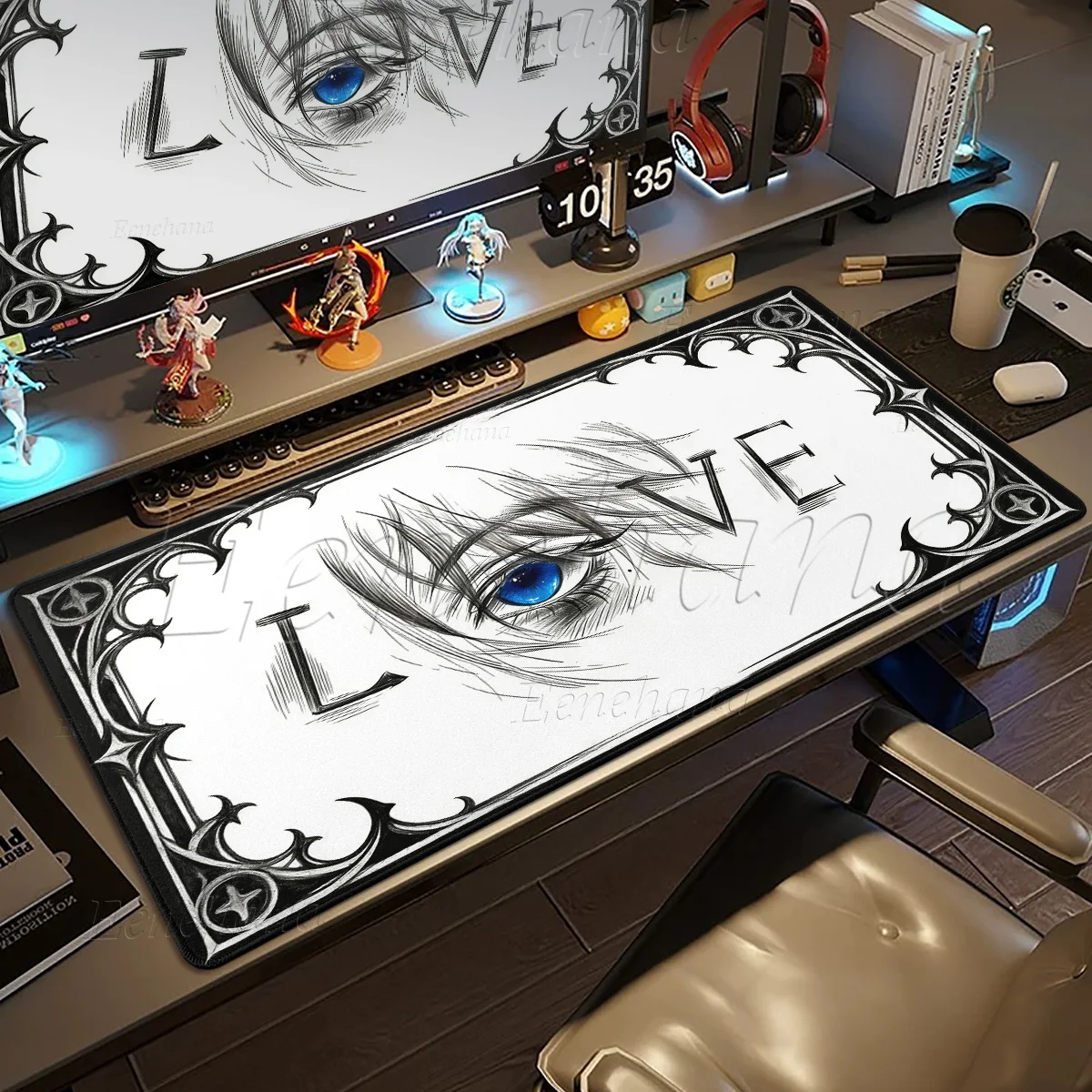 Gothic Pattern Large Black & White PC Gaming Home Office Setup XXL "LOVE" Anime Eyes Mouse Pad Laptop Keyboard Gamer Accessories
Gothic Pattern Large Black & White PC Gaming Home Office Setup XXL "LOVE" Anime Eyes Mouse Pad Laptop Keyboard Gamer Accessories